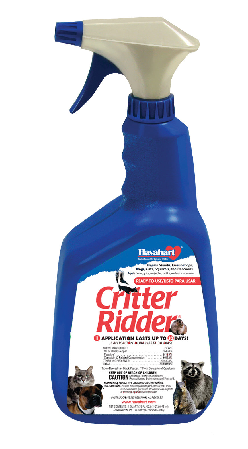 Woodstream Lawn & Grdn D-Havahart Critter Ridder Animal Repellent Rtu Spray 320 Square Feet